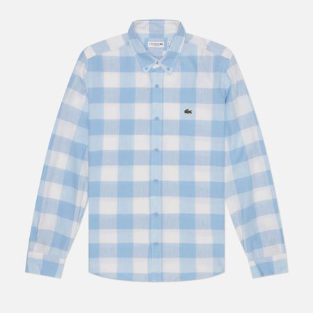 Мужская рубашка Lacoste Regular Fit Big Check, цвет голубой