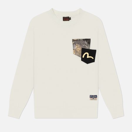 Мужская толстовка Evisu Heritage Japanese Kite Printed Brocade Pocket, цвет белый