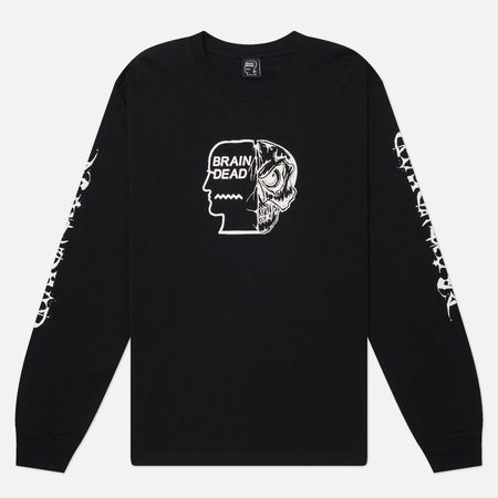 Мужской лонгслив Brain Dead Skull Mech, цвет чёрный