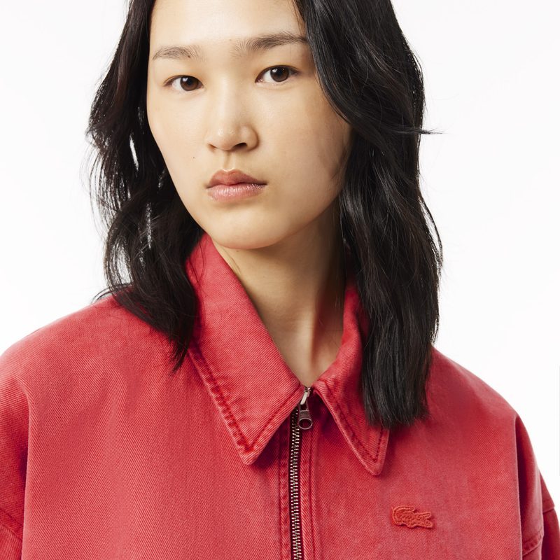 Женская джинсовая куртка Lacoste свободного кроя 3