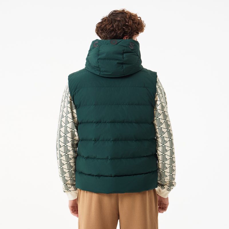 Мужской утеплённый стёганый жилет Lacoste с капюшоном 2