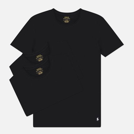 Комплект мужских футболок Polo Ralph Lauren Crew Neck 3-Pack, цвет чёрный