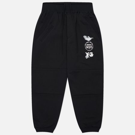 Мужские брюки Y-3 Graphic Stacked Logo Cuffed Track, цвет чёрный