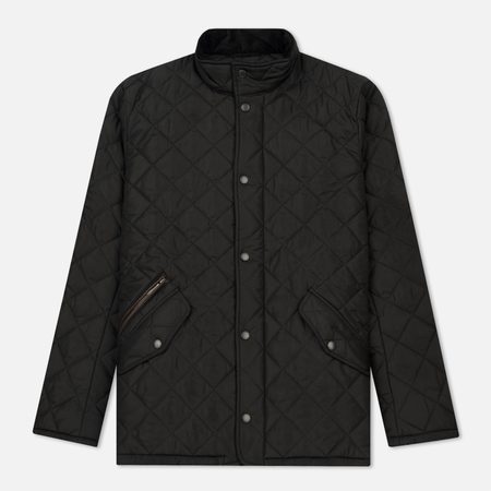 Мужская стеганая куртка Barbour Chelsea Sportsquilt, цвет чёрный