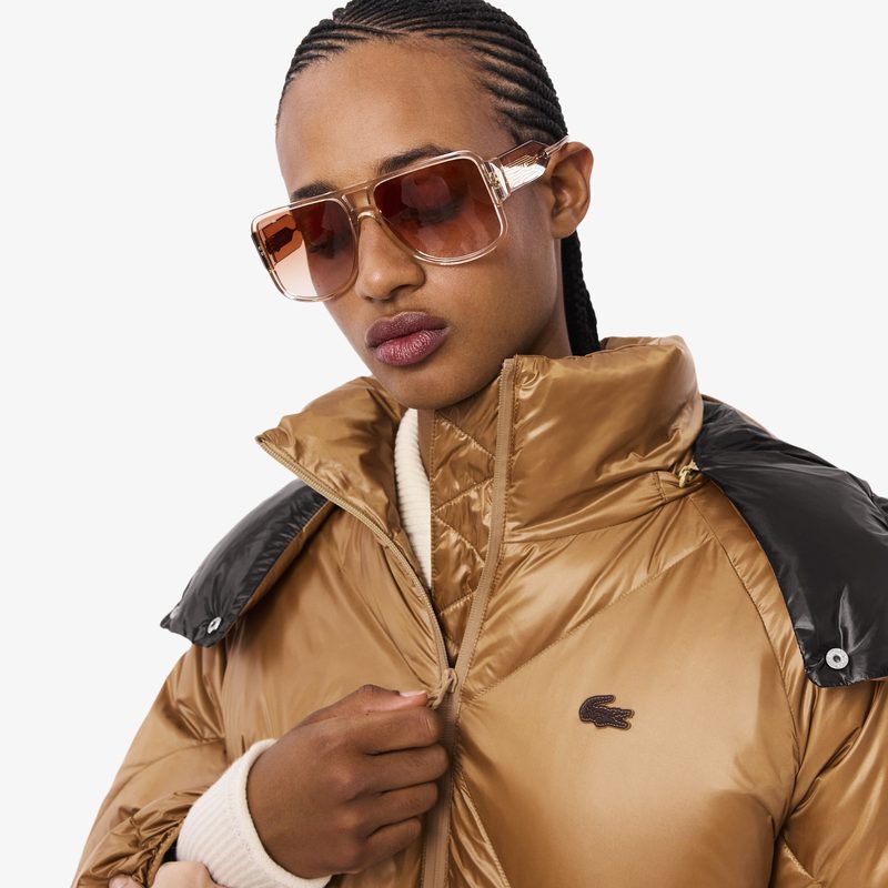 Женский дутый короткий пуховик Lacoste оверсайз 3