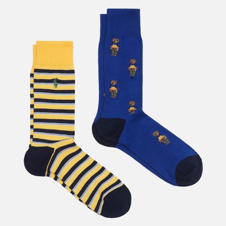 Комплект носков Polo Ralph Lauren Polo Bear & Stripe Crew 2-Pack, цвет комбинированный