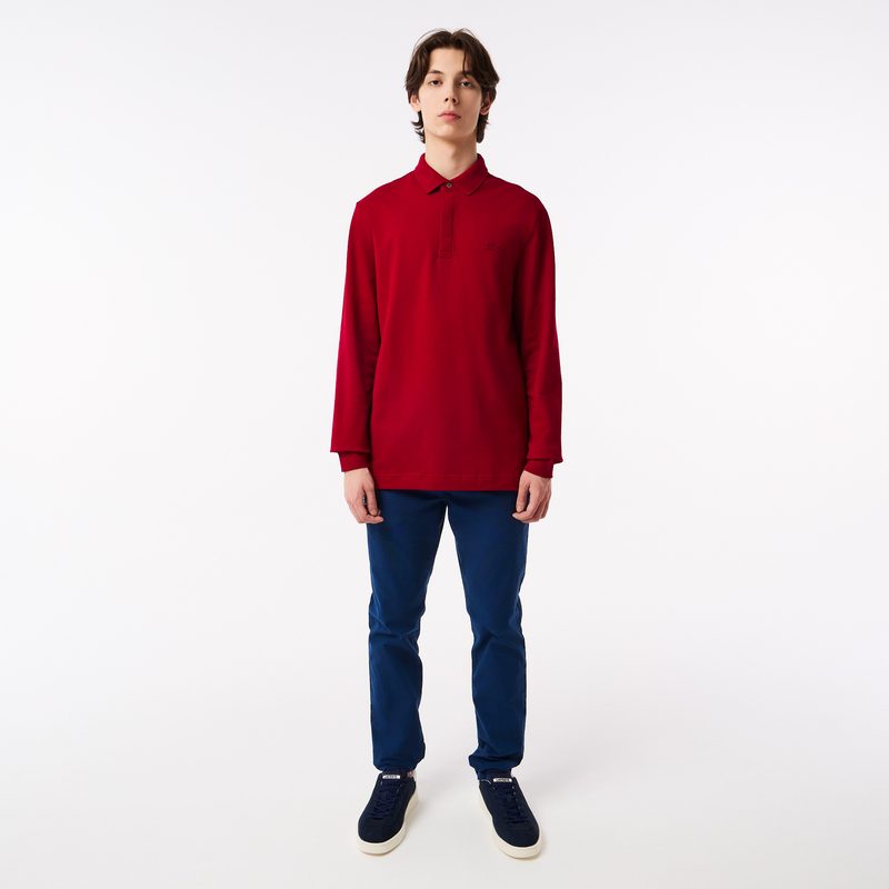 Мужское поло Lacoste с длинным рукавом 4