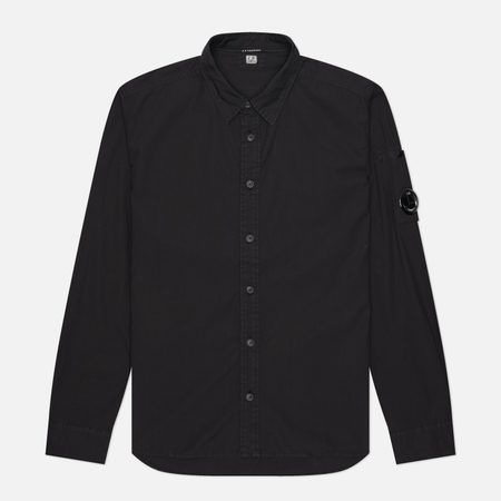 Мужская рубашка C.P. Company Popeline Lens Button Classic, цвет чёрный