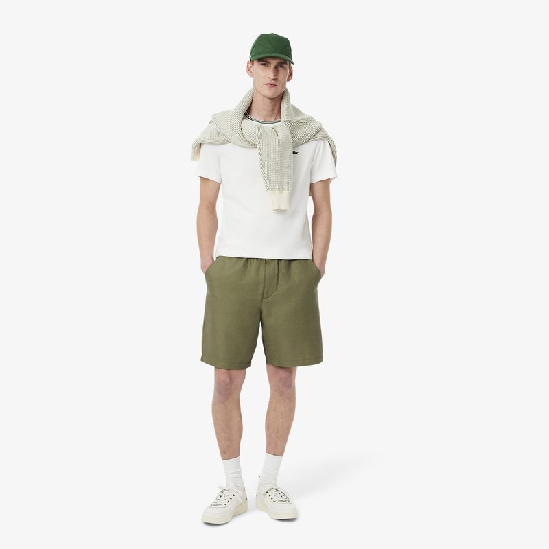 Мужские шорты Lacoste из смеси льна и вискозы