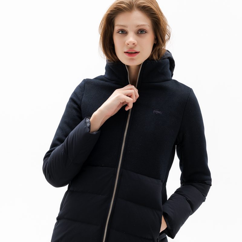 Женское стеганое пальто Lacoste со съемным капюшоном 4