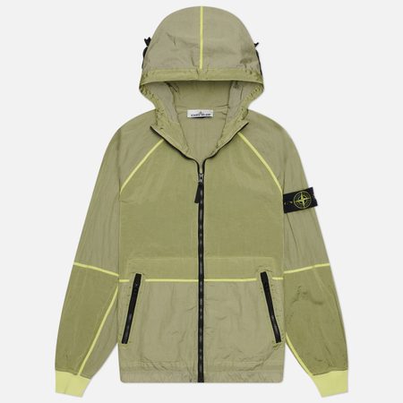 Мужская куртка ветровка Stone Island Nylon Metal Watro-TC Hooded, цвет зелёный