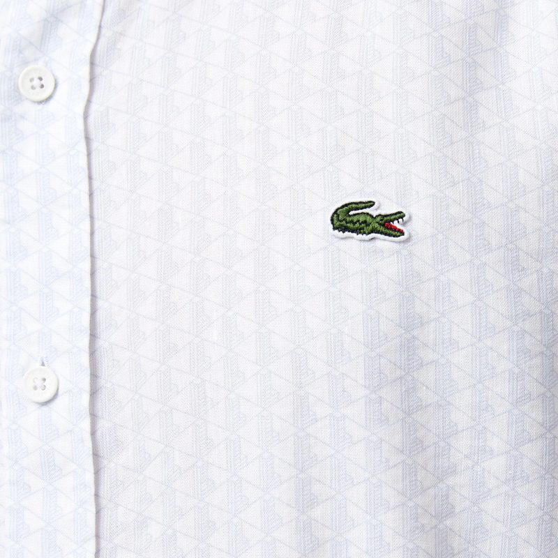 Мужская рубашка Lacoste с монограммой из смеси льна 5