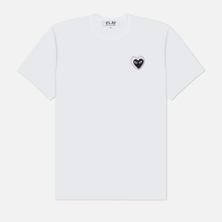 Мужская футболка Comme des Garcons Play Metalstone Heart, цвет белый