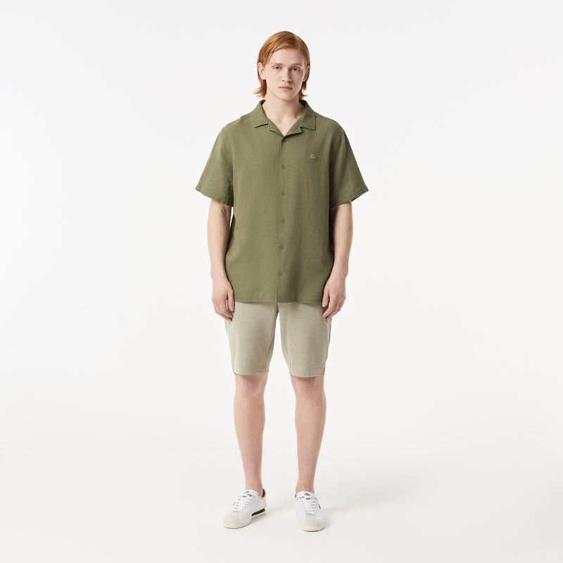 Мужская хлопковая рубашка Lacoste свободного кроя 4