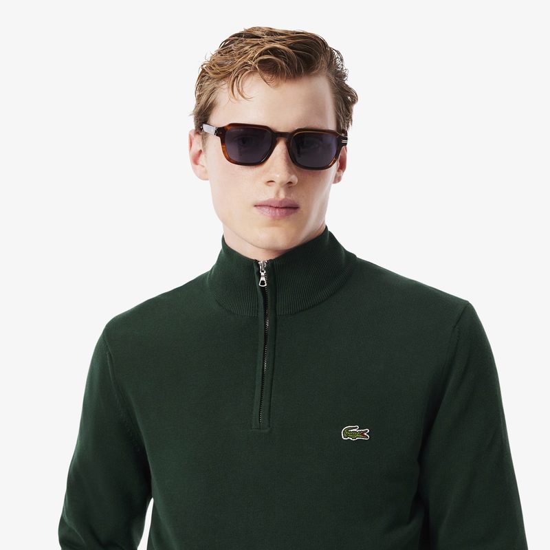 Мужской хлопковый свитер Lacoste на молнии с высоким воротом 3
