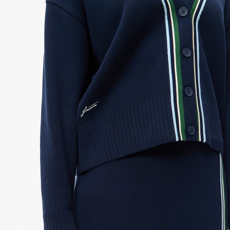 Женский вязаный кардиган Lacoste классического кроя 4