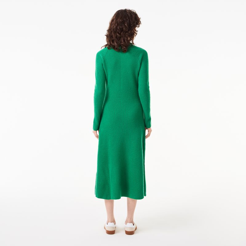 Женское шерстяное платье Lacoste с длинным рукавом 2
