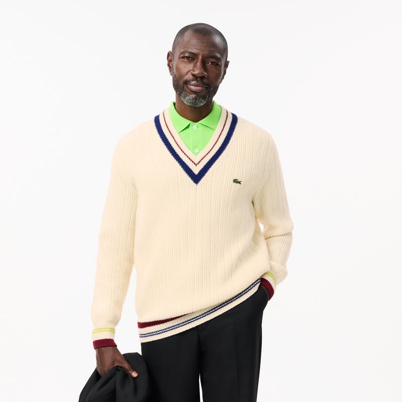 Мужской свитер Lacoste из кардочесаной шерсти