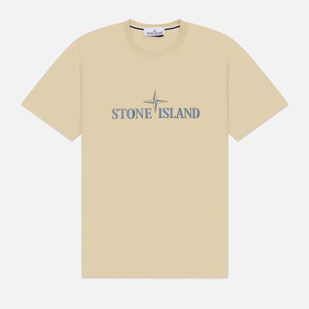 Мужская футболка Stone Island Institutional Three Print Motif, цвет бежевый