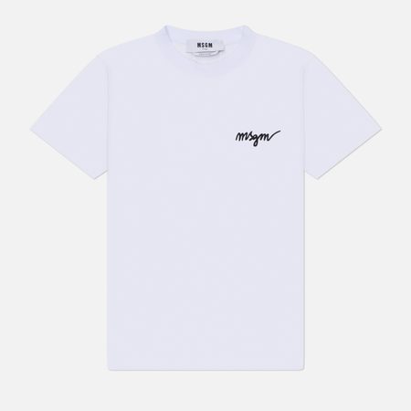 Женская футболка MSGM Italics Logo, цвет белый