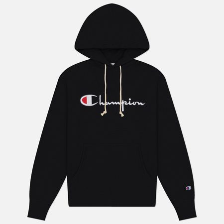 Мужская толстовка Champion Reverse Weave Pinnacle Heavyweight Brushed Fleece Interior Hoodie, цвет чёрный