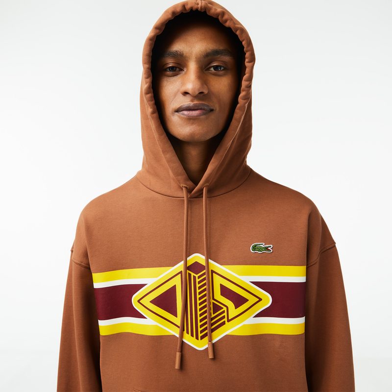 Мужское хлопковое худи Lacoste свободного кроя 4