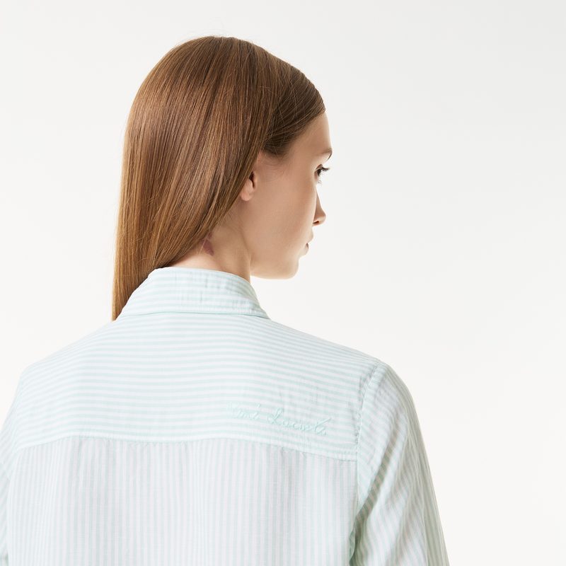Женская лёгкая рубашка Lacoste из льна 4