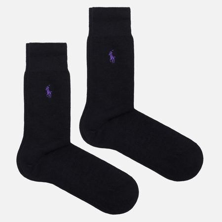 Комплект носков Polo Ralph Lauren Merino Wool 2-Pack, цвет чёрный