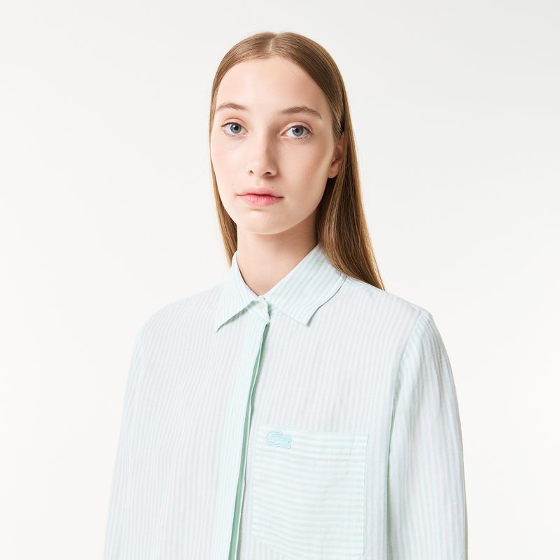 Женская лёгкая рубашка Lacoste из льна 3