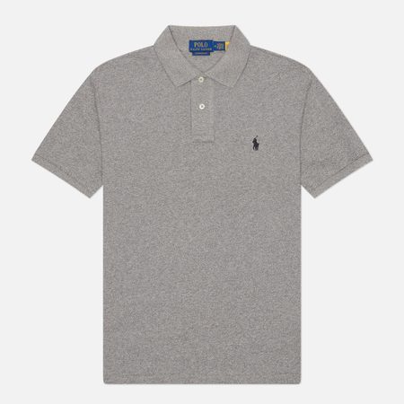 Мужское поло Polo Ralph Lauren Custom Slim Fit Cotton Mesh, цвет серый