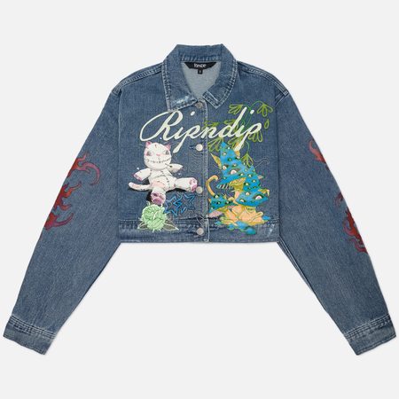 Женская джинсовая куртка RIPNDIP Travis Cropped Denim, цвет голубой