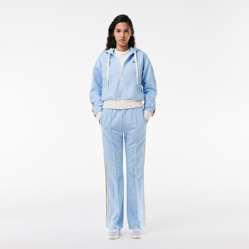 Женские расклешенные спортивные брюки Lacoste с монограммой 3
