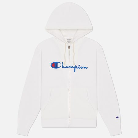 Мужская толстовка Champion Reverse Weave Pinnacle Full Zip Hoodie Relax Fit, цвет белый