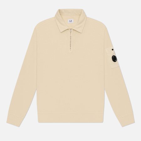 Мужская толстовка C.P. Company Malfile Fleece Lens Half-Zip, цвет бежевый