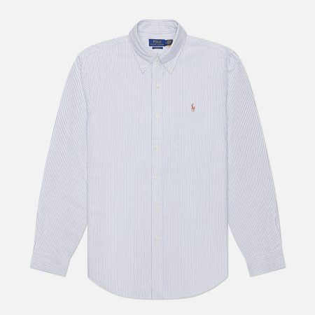 Мужская рубашка Polo Ralph Lauren Classic Oxford Custom Fit, цвет голубой