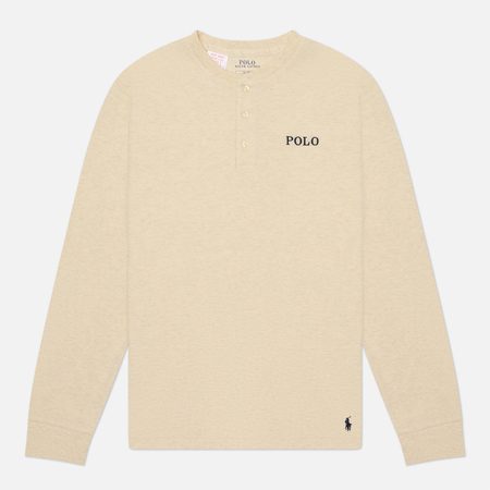 Мужской лонгслив Polo Ralph Lauren Henley Sleep Waffle, цвет бежевый