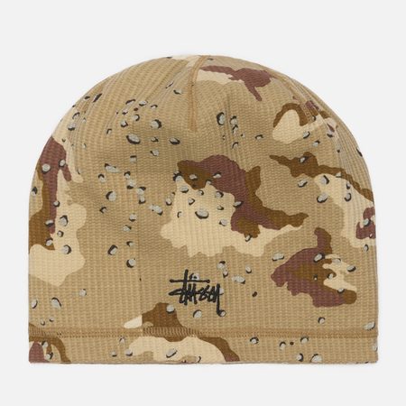 Шапка Stussy Skullcap Waffle, цвет бежевый