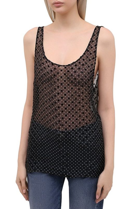 Топ из вискозы и шелка Saint Laurent 3