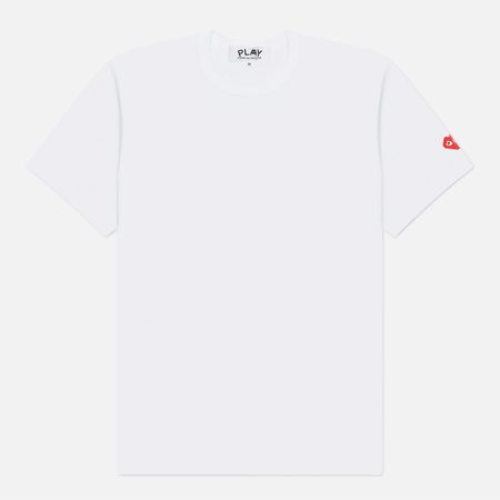 Мужская футболка Comme des Garcons Play x Invader Emblem Sleeve, цвет белый