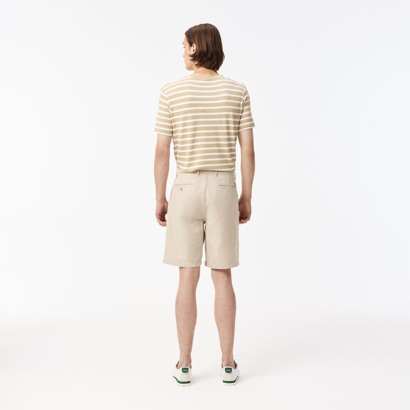 Мужские шорты Lacoste из смеси хлопка и льна 2