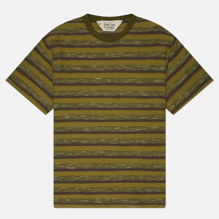 Мужская футболка Brain Dead Casey Striped, цвет оливковый