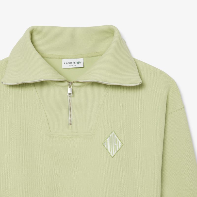 Мужская хлопковая толстовка Lacoste с высоким воротом и застежкой-молнией 5