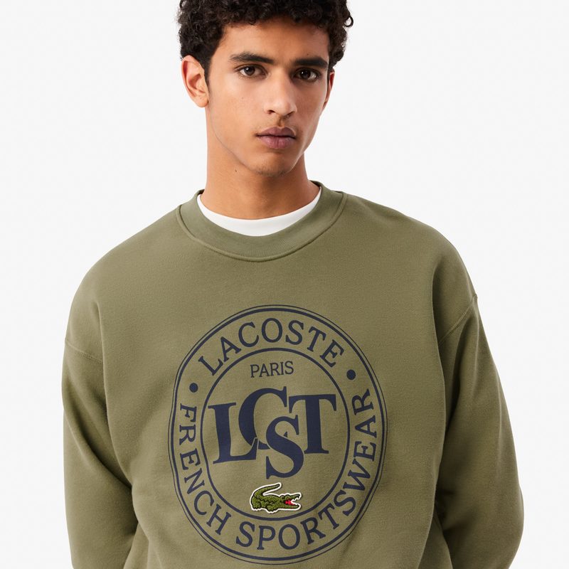 Мужской флисовый свитшот Lacoste свободного кроя 3