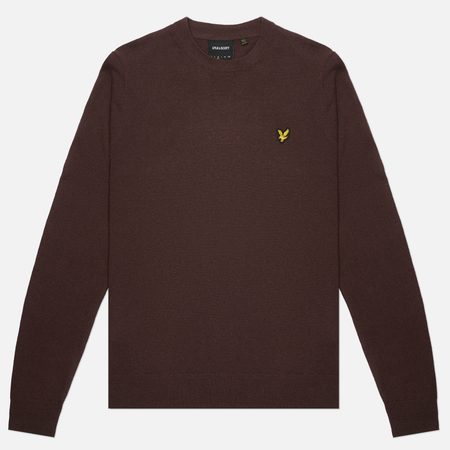 Мужской свитер Lyle & Scott Cotton Merino Crew Neck Regular Fit Jumper, цвет коричневый