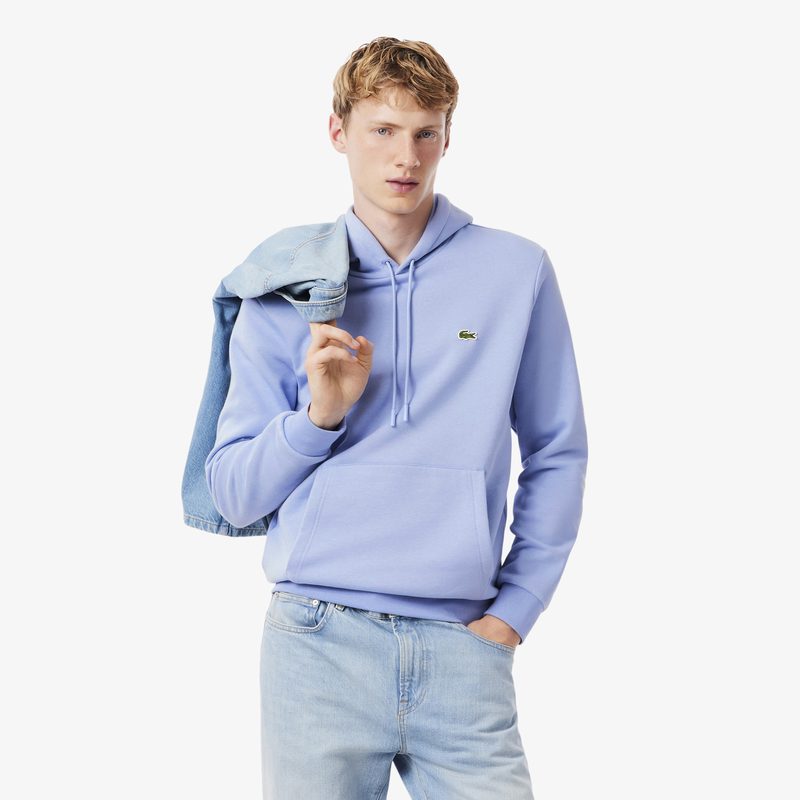 Мужское худи Lacoste классического кроя с флисом