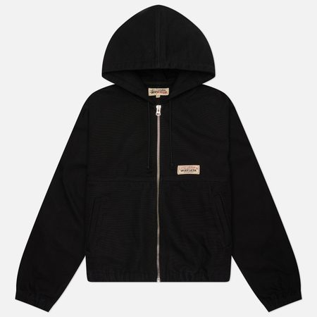 Мужская куртка ветровка Stussy Work Unlined Canvas, цвет чёрный