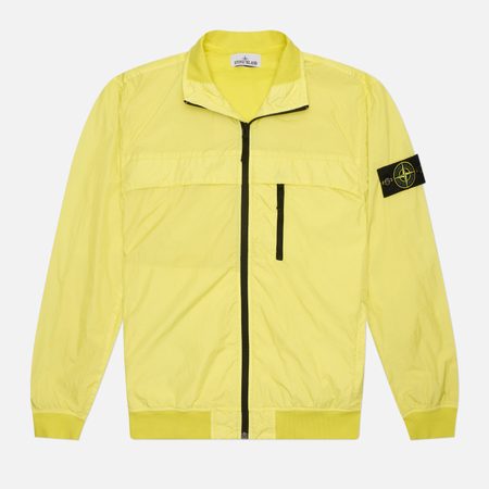 Мужская куртка ветровка Stone Island Garment Dyed Crinkle Reps R-NY, цвет жёлтый