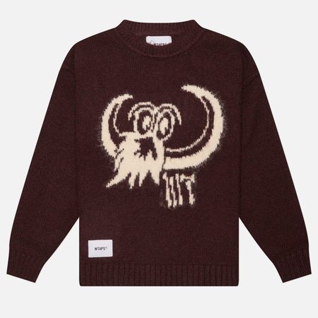 Мужской свитер WTAPS Crew Neck BVO, цвет бордовый