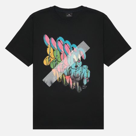 Мужская футболка Paul Smith Bunny Repeat, цвет чёрный