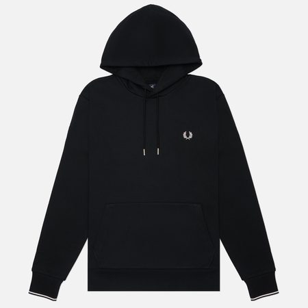 Мужская толстовка Fred Perry Tipped Hoodie, цвет чёрный